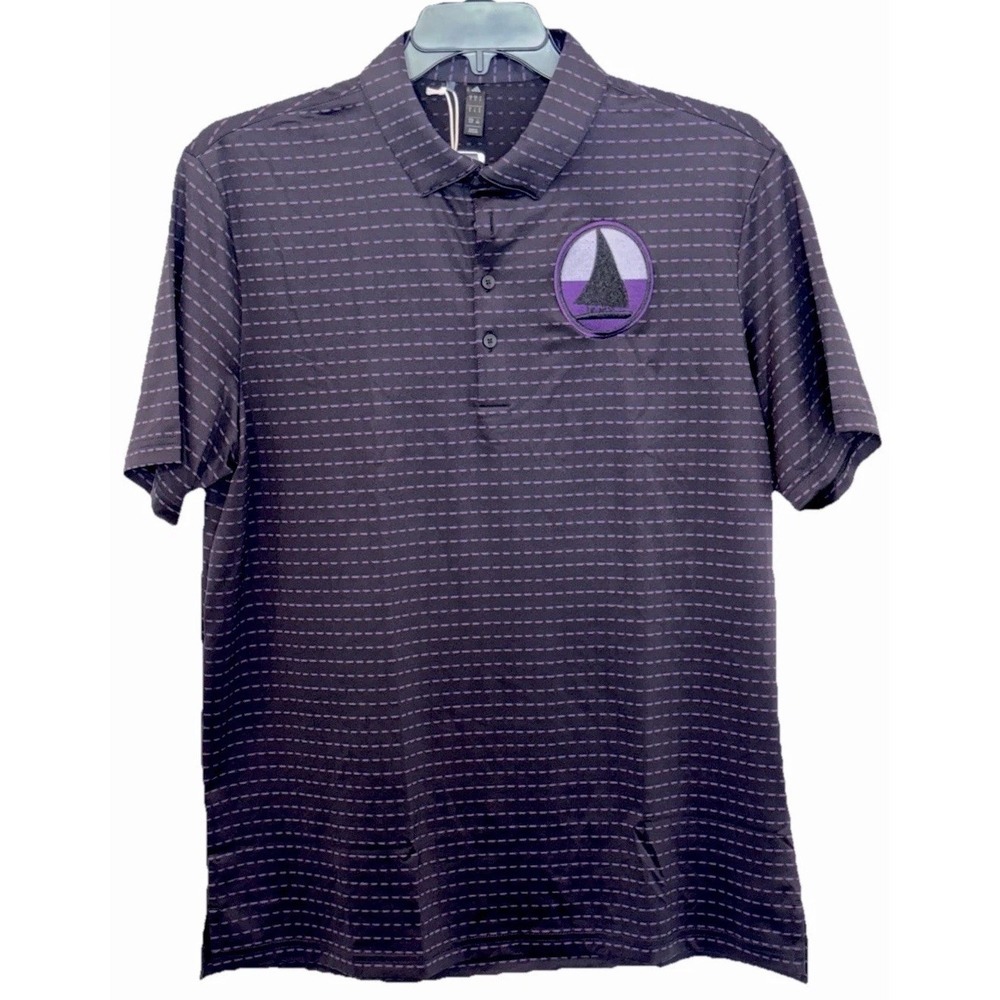 Adidas Golf Ultimate 365 Shirt Mens L, Black w/Dash Stripe Purple, Activewear
